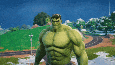 a green hulk is standing in a video game