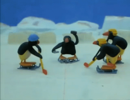 Pingu Hockey GIF - Pingu Hockey Puck Drop GIFs