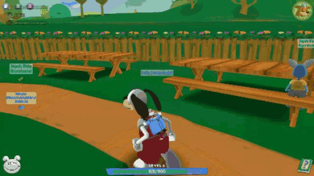a screenshot of a video game shows a snoopy character running