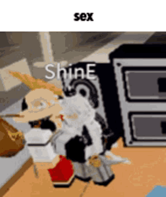 a cartoon character is having sex with another cartoon character in a room .