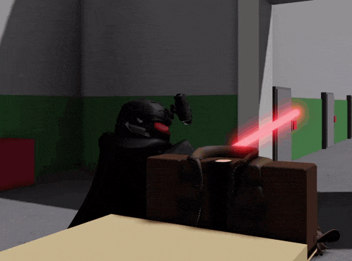 a person holding a gun in a dark room