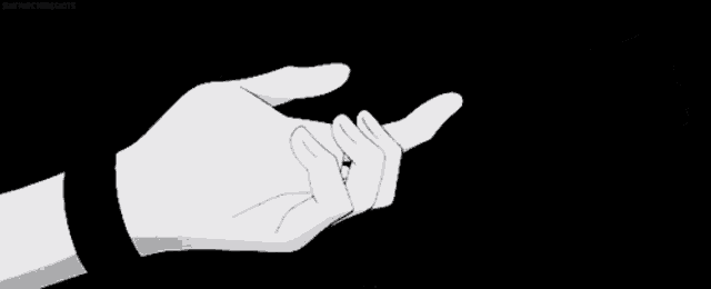 a black and white drawing of two hands holding each other