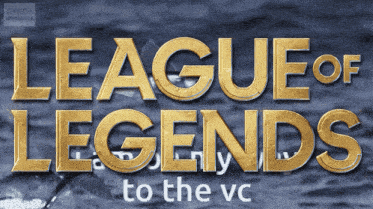 league of legends is written in gold on a dark blue background
