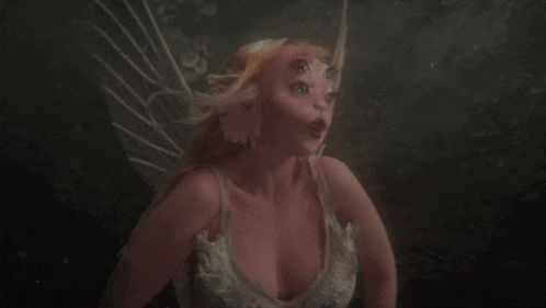 a painting of a fairy with three eyes