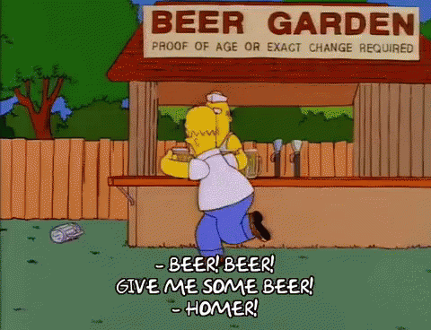 Homer At The Beer Garden GIF