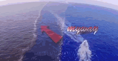 a computer generated image of a boat with the word myway written in red