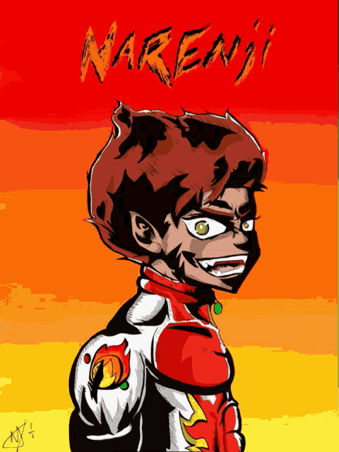 a drawing of a cartoon character with the name nareni