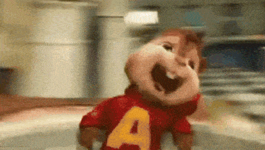 alvin from the alvin and the chipmunks is wearing a red shirt with the letter a on it .