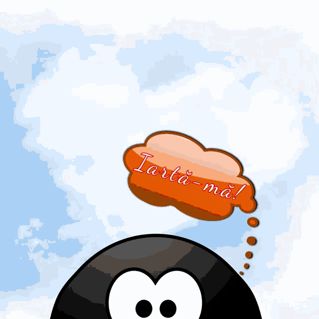 a cartoon character has a thought bubble that says iarta-ma