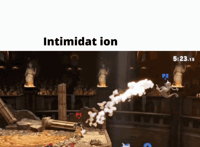 a screenshot of a video game with the words intimidat ion on the bottom