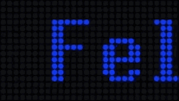 the word led is displayed on a black screen