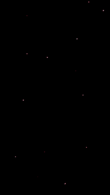 a red among us character is floating in the dark