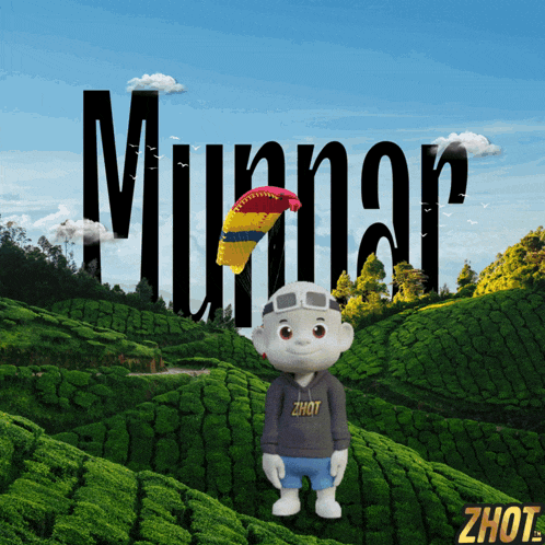 a cartoon character with a parachute and the word murnar