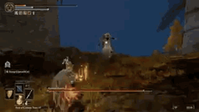a video game is being played on a computer with a huge explosion in the background .
