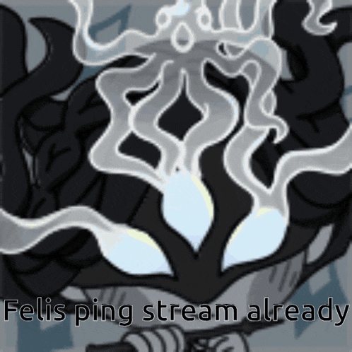 a drawing of a creature with the words felis ping stream already