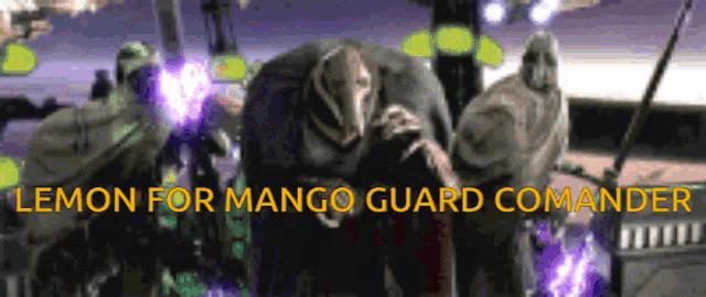a group of soldiers standing next to each other with the words lemon for mango guard commander below them