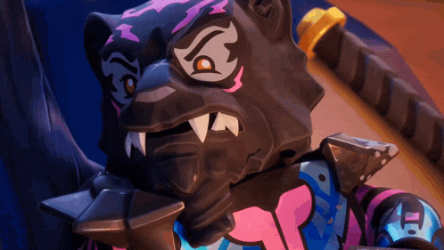 a close up of a ninjago character with a sword in his hand