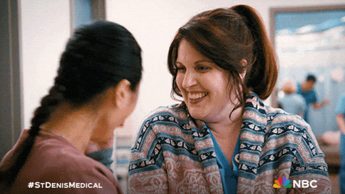 a nbc advertisement for st denis medical shows two women smiling