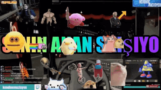 a bunch of cartoon characters are on a screen that says ' senin aoan sisiyo '