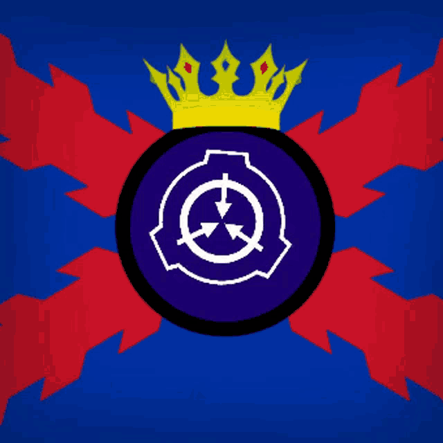 a purple circle with a white circle in the center and a yellow crown on top