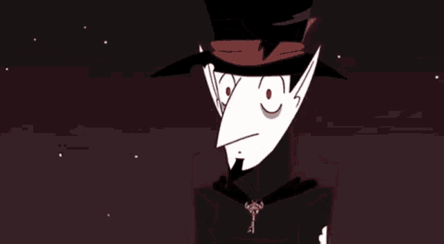 a cartoon of a vampire with a top hat