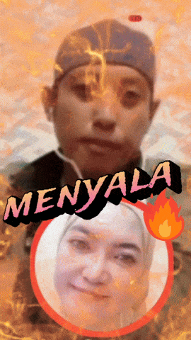 a picture of a man and a woman with the words menyala on top