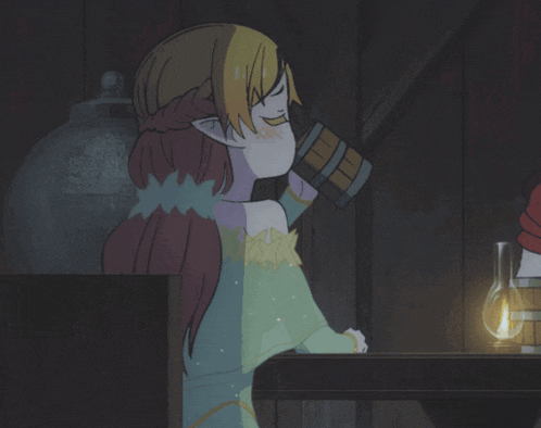 a cartoon drawing of a girl with a light coming from her nose