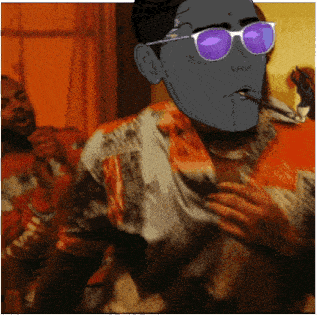 a cartoon of a man wearing sunglasses and smoking a cigarette