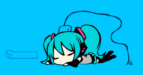 Hatsune Miku Sleeping GIF - Hatsune Miku Sleeping Charging GIFs
