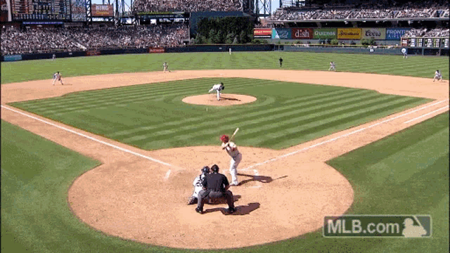 a baseball game is being played in a stadium with mlb.com written on the bottom of the screen