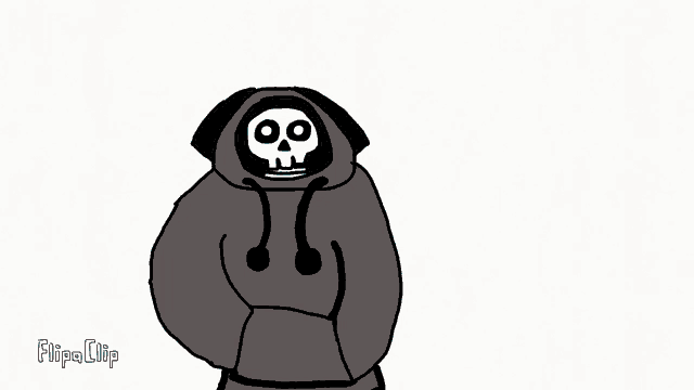 a drawing of a person wearing a hoodie that says ' no ' on it