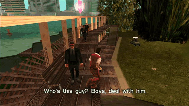 a screenshot of a video game that says who 's this guy