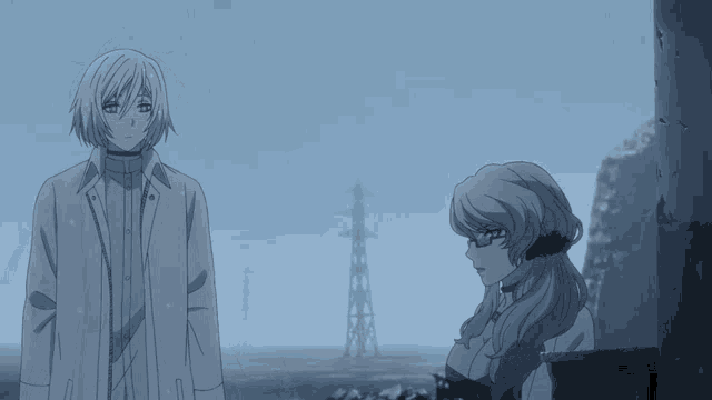 a man and a woman are standing next to each other