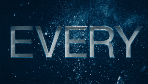 a blue background with the word every written in white letters