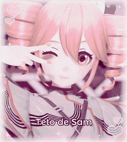 a picture of a girl with glasses and the name teto de sam on the bottom