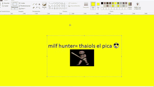 a yellow background with a picture of a man holding a bat and the words milf hunter = thaiols el pica