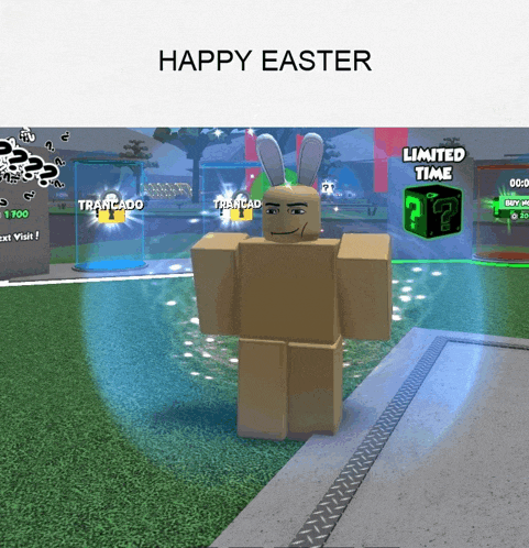 a screenshot of a video game with the words happy easter