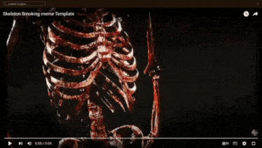 a skeleton smoking meme template is displayed on a screen