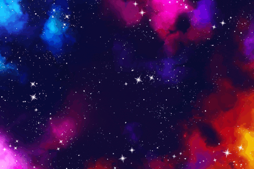 a painting of a colorful galaxy with stars in it