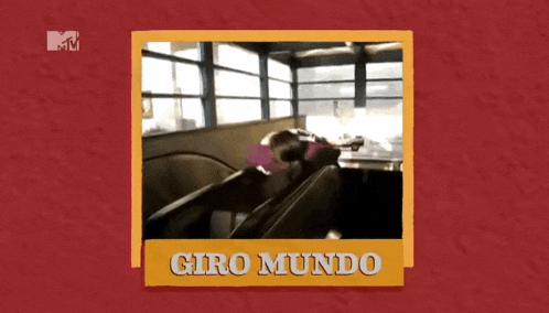 a picture of a man laying on an escalator with the words giro mundo below him