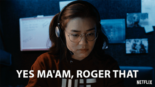 Yes Ma'Am Roger That Maya Choi GIF - Yes Ma'Am Roger That Maya Choi Obliterated GIFs