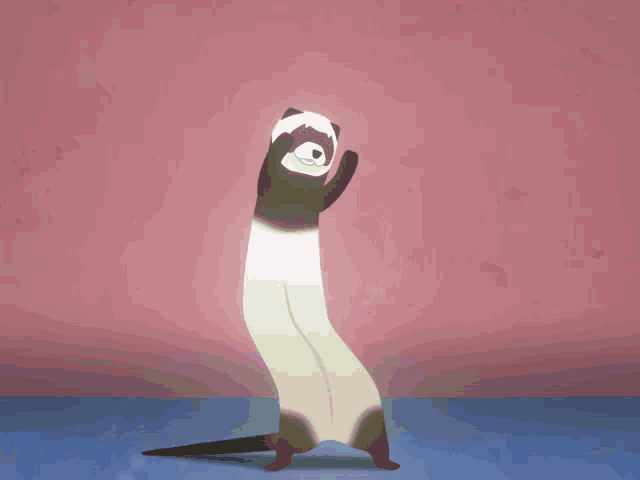 a ferret standing on its hind legs with its paws up