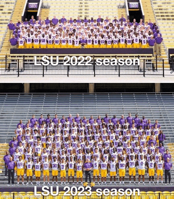 the lsu football team is posing for a team photo