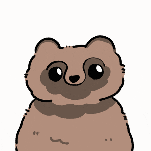 a cartoon drawing of a brown bear with a star coming out of its head