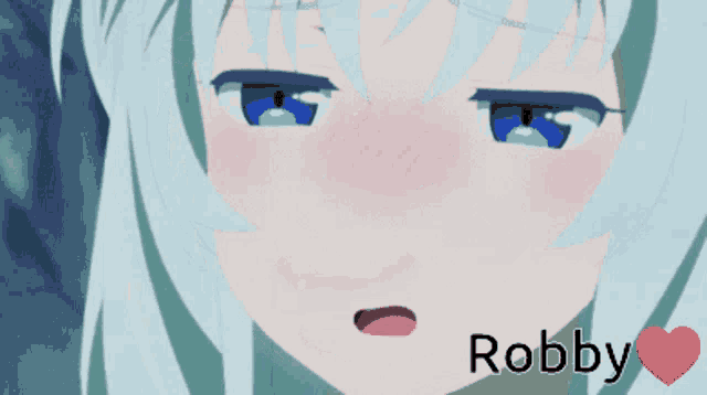 a picture of a girl with the name robby written on it