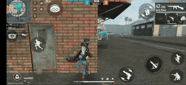 a man is standing in front of a brick wall in a game