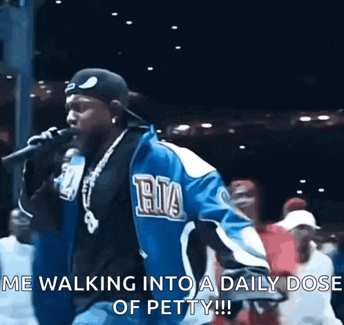 a man is walking into a daily dose of petty .