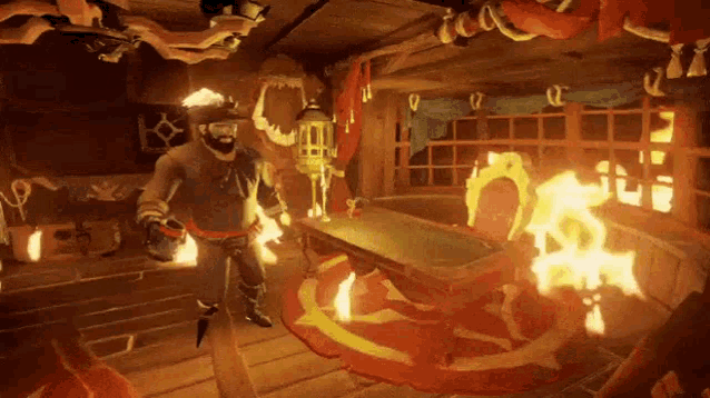Sea Of Thieves Video Game GIF - Sea Of Thieves Video Game Burning GIFs