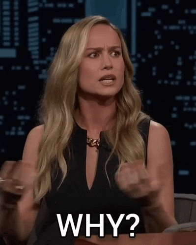 a woman in a black dress says why