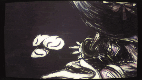 a drawing of a girl holding a mask with a letter g on it